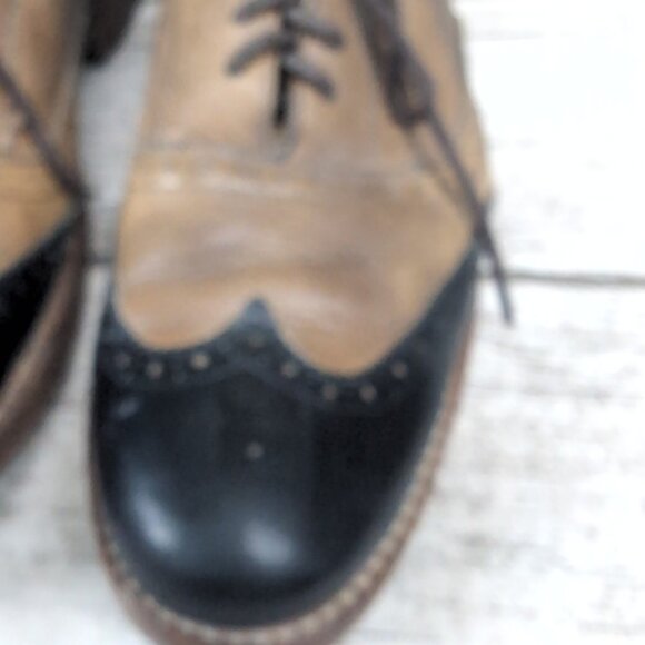 Bedstu Brown And Black Wingtip Oxford Derby Lace Up Shoes Men Size 11